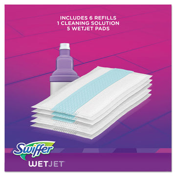 Swiffer® Wetjet Mop, 11 X 5 White Cloth Head, 46" Purple-silver Aluminum-plastic Handle, 2-carton freeshipping - TVN Wholesale